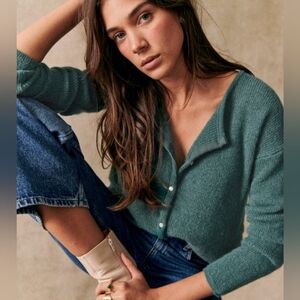 Sezane Gaspard cardigan in sage